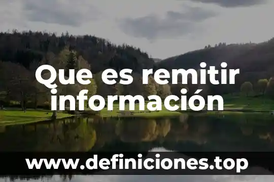 Que es remitir información