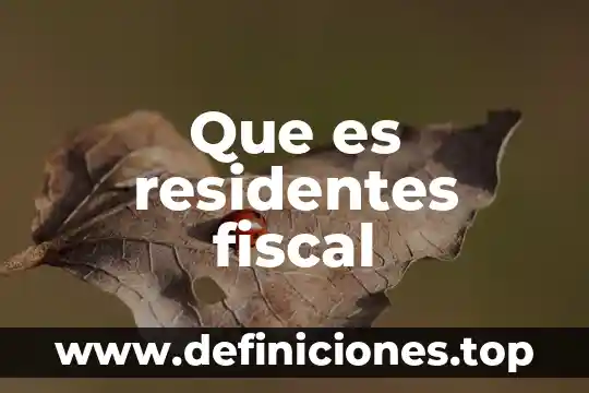 Agente independiente que es en materia fiscal 5 Que es residentes fiscal