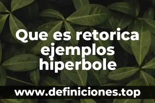 Que es retorica ejemplos hiperbole