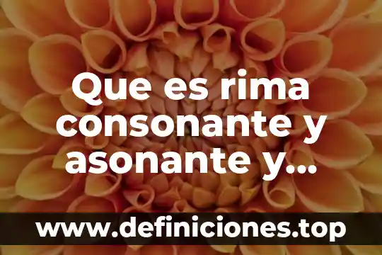 Que es la rima y tipos 6 Que es rima consonante y asonante y ejemplos