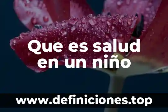 Por que es importante que el niño reconozca su historia 5 Que es salud en un niño