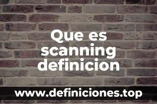 Que es eñ estudio de arte 8 Que es scanning definicion