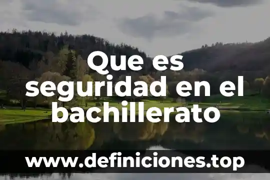 Que es seguridad en el bachillerato