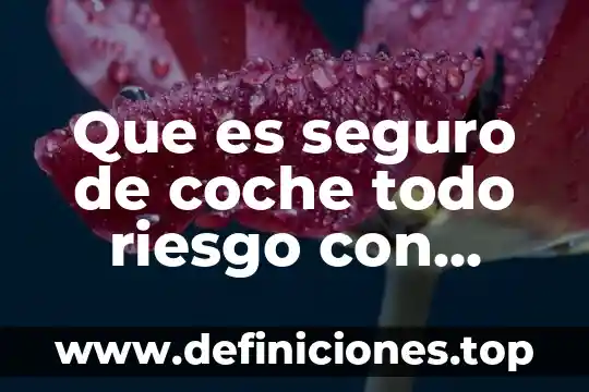 Que es seguro de coche todo riesgo con franquicia