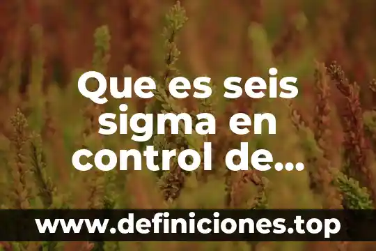 Que es el nivel de sigma 4 Que es seis sigma en control de procesos