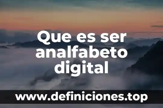 Que es ser analfabeto digital
