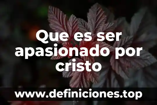 Que es ser apasionado por cristo