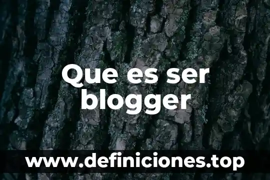 Que es ser blogger