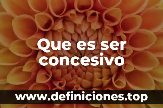 Que es ser concesivo