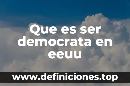 Que es ser democrata en eeuu