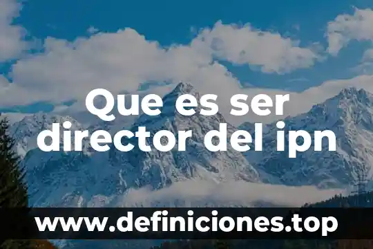 Que es ser director del ipn