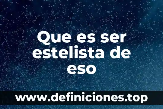 Que es ser peji 8 Que es ser estelista de eso