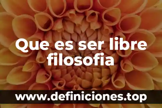 Que es ser libre filosofia