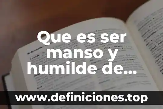 Que es ser federado en un deporte 4 Que es ser manso y humilde de corazon