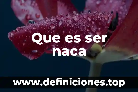 Que es ser naca