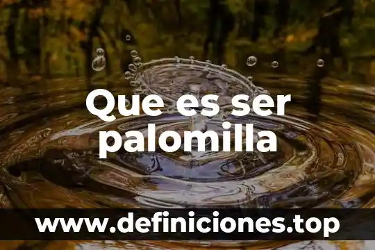 Que es ser palomilla