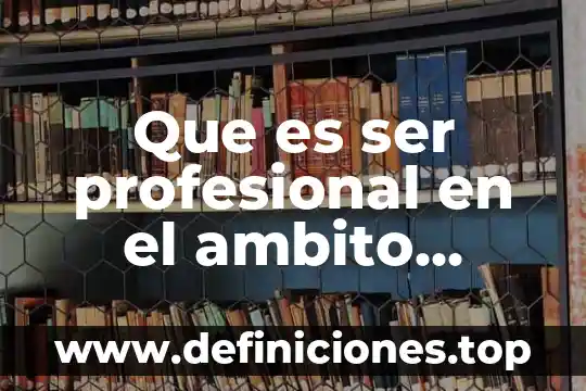 Que es ser profesional en el ambito laboral