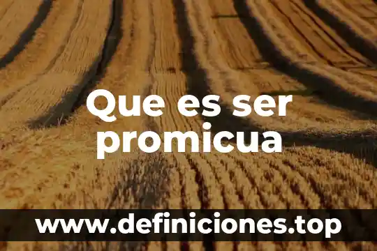 Que es ser promicua