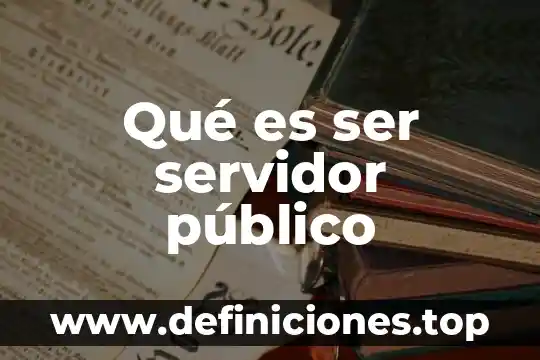Qué es ser servidor público
