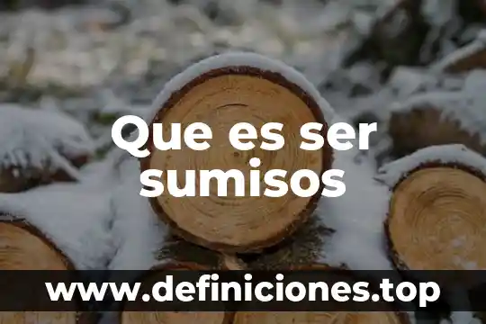 Que es ser sumisos