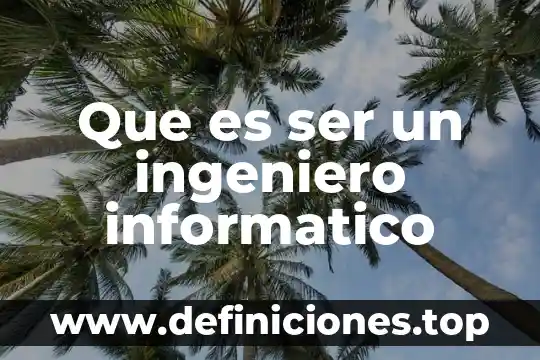 Que es ser un ingeniero informatico