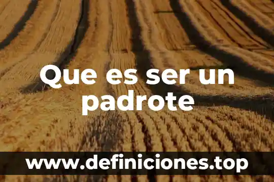 Que es ser un padrote