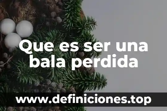 Que es ser una bala perdida
