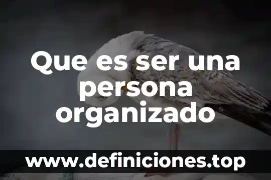 Que es ser una persona organizado