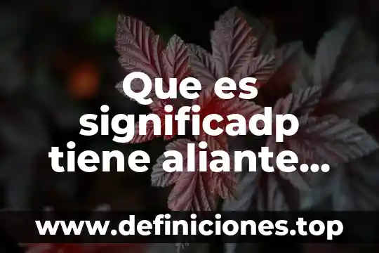 Que es significadp tiene aliante en fisica