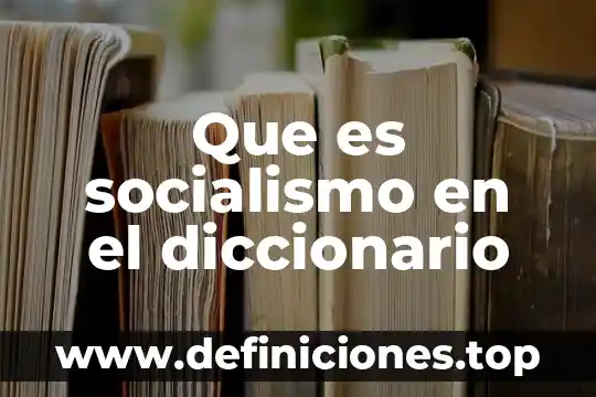 Que es socialismo en el diccionario