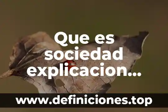 Que es sociedad explicacion para niños