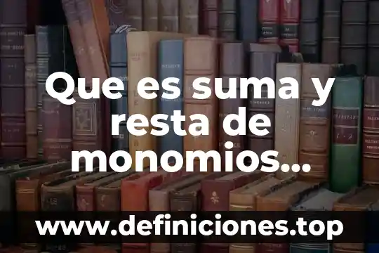 Que es suma y resta de monomios ejemplos