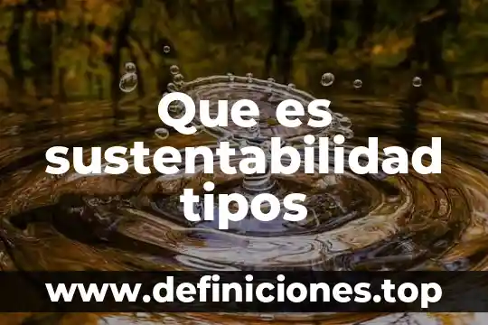 Que es sustentabilidad tipos