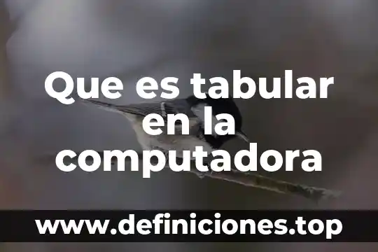 Métodos tabular que es 3 Que es tabular en la computadora