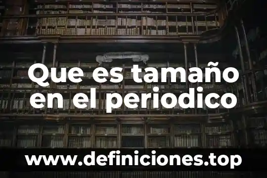 Que es tamaño en el periodico