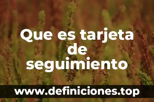 R.e.c que es 5 Que es tarjeta de seguimiento