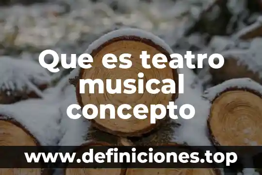 Que es teatro musical concepto