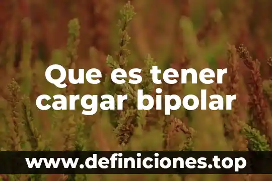 Que es un bipolar yahoo respuestas 6 Que es tener cargar bipolar