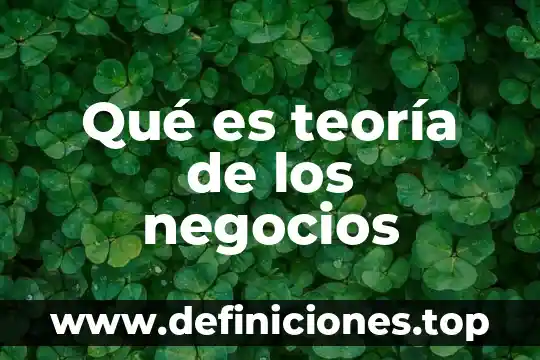 Qué es teoría de los negocios