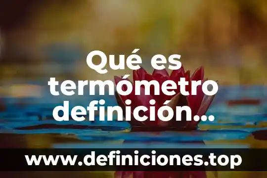 Qué es termómetro definición etimológicamente