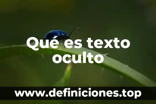 Qué es texto oculto