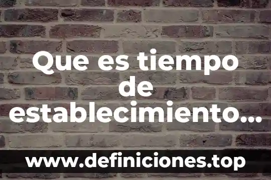 Que es una escala del tiempo 3 Que es tiempo de establecimiento en una alarma