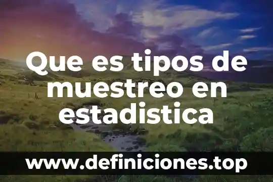 Que es tipos de muestreo en estadistica