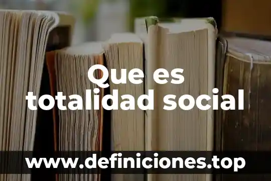 Totalidad social que es 4 Que es totalidad social
