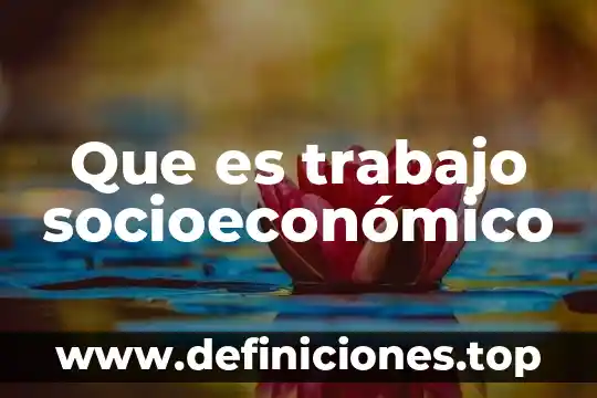 Que es un estudio socioeconomico de una construccion 5 Que es trabajo socioeconómico