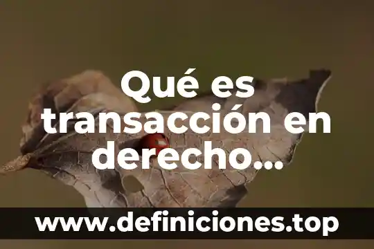 Qué es transacción en derecho proceso civil