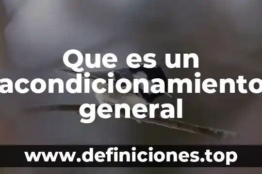 Que es un acondicionamiento general