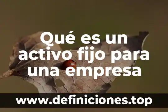 Que es el valor de desecho de un activo fijo 8 Qu茅 es un activo fijo para una empresa