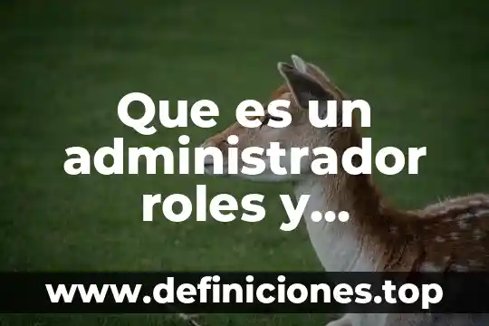 Que es un administrador conla 5 Que es un administrador roles y funciones