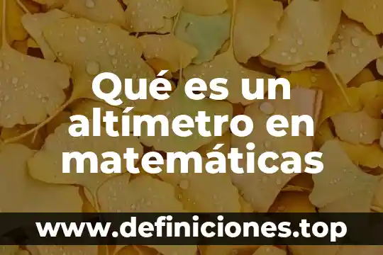Qué es un altímetro en matemáticas